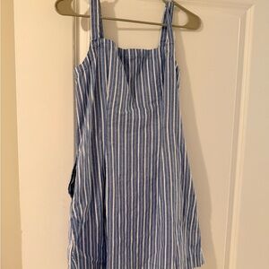 Blue and White Striped Dress